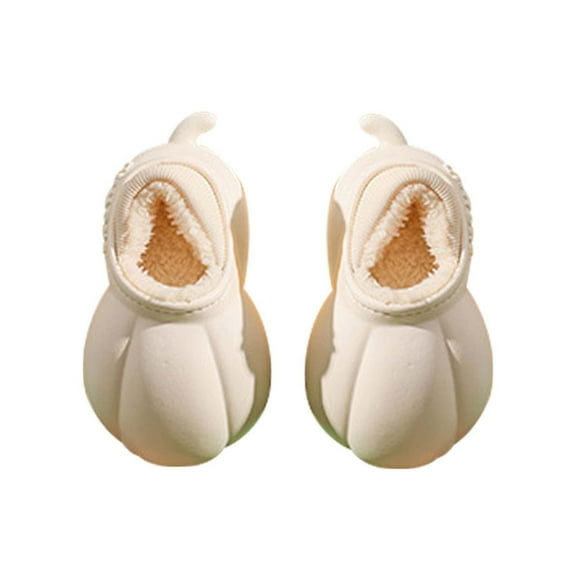 IROINNID Toddler Boys Girls Slip-on Plush Warm Slipper Thick Soft EVA Sole Comfortable Home Slippers, Size 18M-10Y