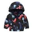thumbnail image 1 of IROINNID Toddler Boys Girls Storm Zipper Jacket Cute Cartoon Pattern Windproof Waterproof Hooded Coat, 1 of 4