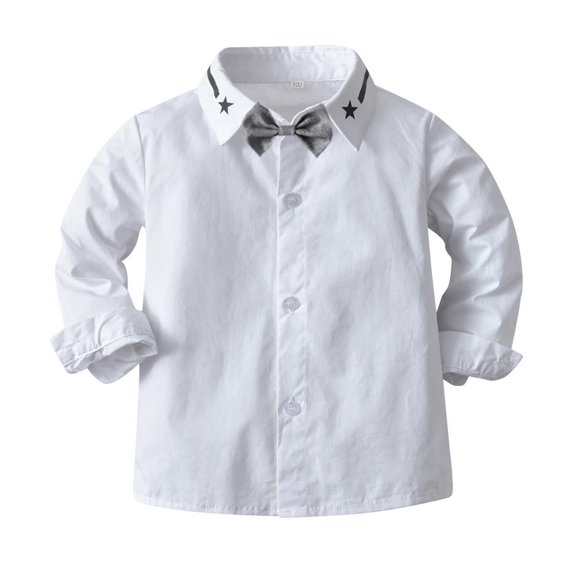 IROINNID Toddler Boys Long Sleeve Suspender Pants Formal Outfit with Bow Tie Gentleman Homecoming Birthday Clothes 3PC Set