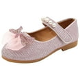 thumbnail image 1 of IROINNID Toddler Dress Girls Shoes Princess Glitter Buckle Bow-Tie Big Wedding Flat Shoes, Size 12M-11Y, 1 of 3