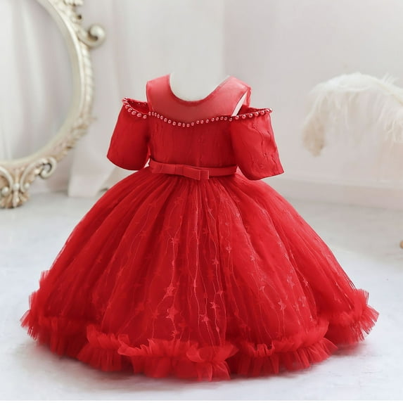 IROINNID Toddler Girl Birthday Party Dress Tutu Sleeveless Mesh Toddler Girl Dress 6T