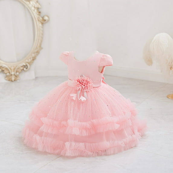IROINNID Toddler Girl Birthday Party Dress Tutu Sleeveless Mesh Toddler Girl Dress 7M