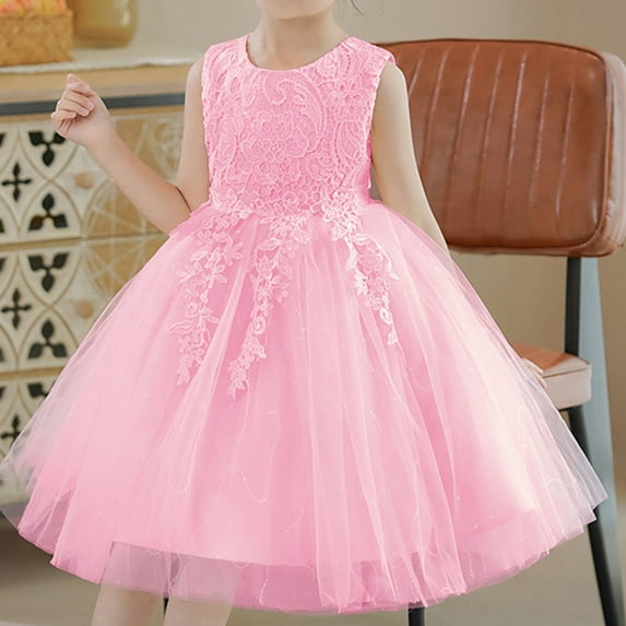 IROINNID Toddler Girl Birthday Party Dress Tutu Sleeveless Mesh Toddler Girl Dress 7T