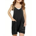 thumbnail image 1 of IROINNID Toddler Girl Clothes Romper Jumpsuit Sleeveless Casual Strap Shorts With Pockets 13 Years, 1 of 5