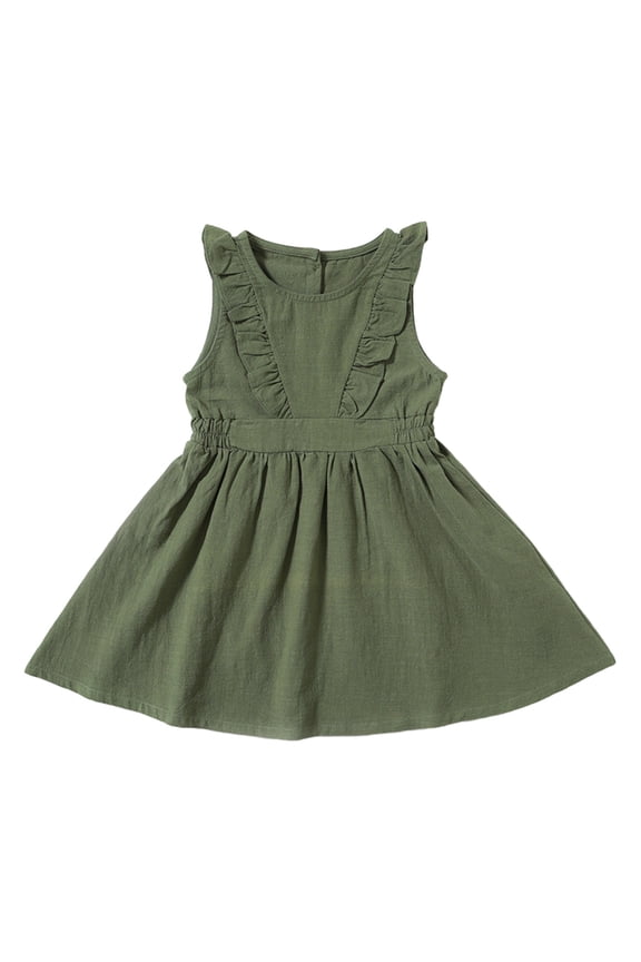 Toddler Girl Dress Ruffle Outfits Sleeveless Summer Clothes 2T