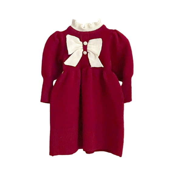 IROINNID Toddler Girl Outfits Dress Long Sleeve Round Neckline Spring Clothes 3T