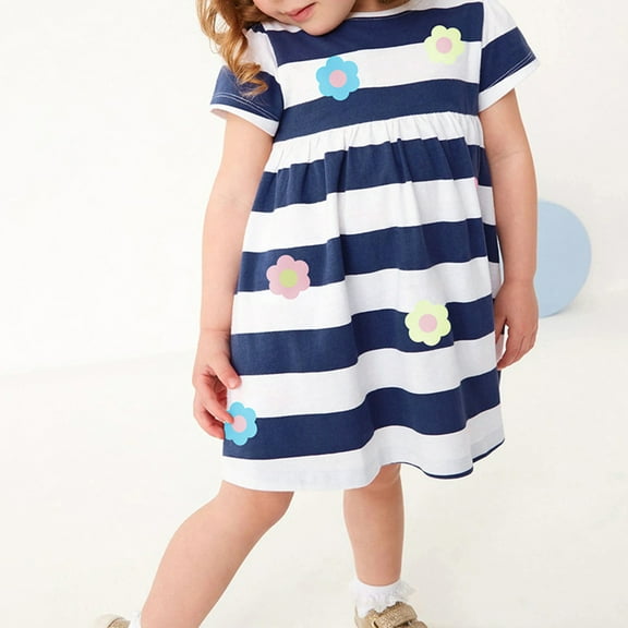 IROINNID Toddler Girl Princess Dress Sleeveless Smocked Dress Cotton Dresses 3T