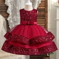 thumbnail image 1 of IROINNID Toddler Girl Tulle Tutu Dress Sleeveless Long Dress Party Dress for Girls 4-5T, 1 of 8