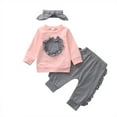 thumbnail image 1 of IROINNID Toddler Girl's 3PCS Set Printed Long Sleeve Top Comfy Pants Outfits With Headbands, 1 of 8