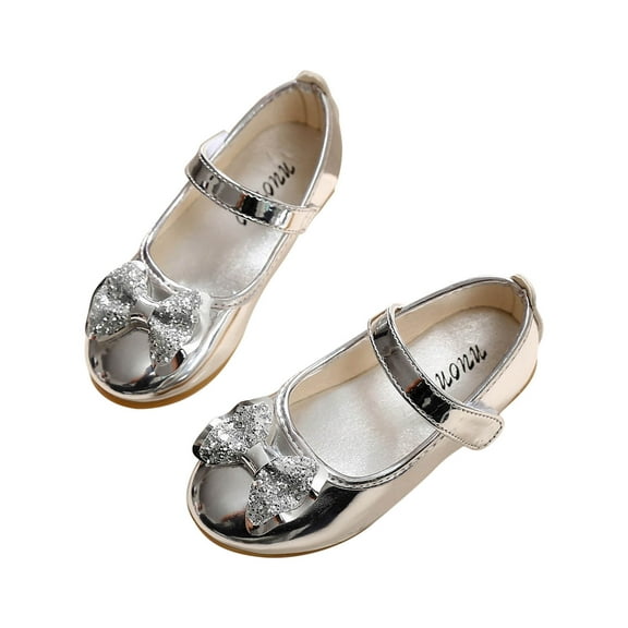 IROINNID Toddler Girl's Dress Shoes Press Buckle Bowknot Wedding Party Flat Shoes,Size 12M-11Y
