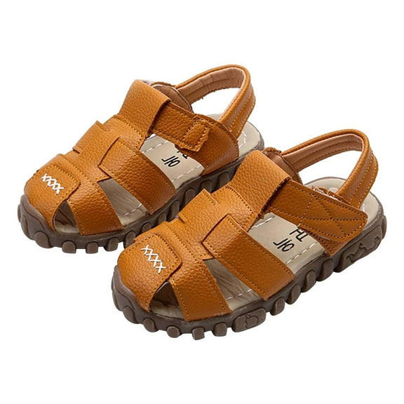 IROINNID Toddler Girls Boys Summer Sandals Kids Beach PU Soft Sole Roman Sandals, Size 1-6Y