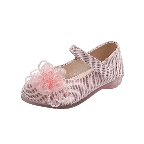 IROINNID Toddler Girls Dress Shoes Soft Sole Glitter Casual Big Wedding Low Heel Shoes, Size 12M-6Y