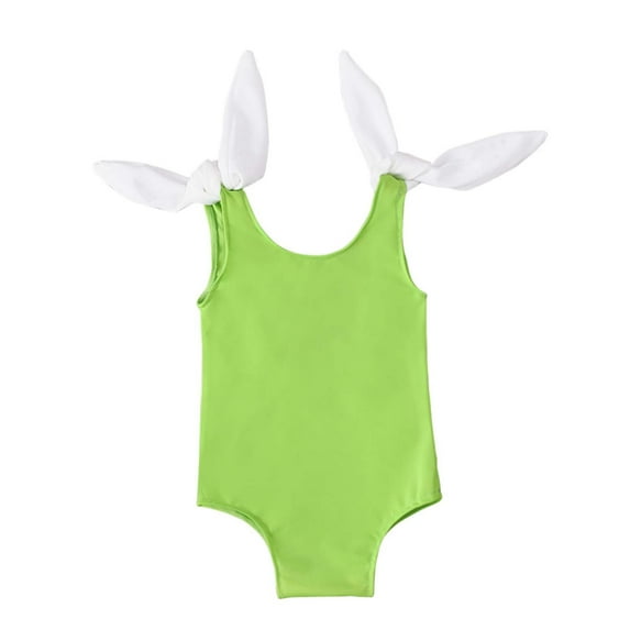 IROINNID Toddler Girls Sleeveless Solid Color Backless Cute Swimsuit