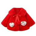 thumbnail image 1 of IROINNID Toddler Girls Solid Color Plush Cute Strawberry Keep Warm Winter Hoodie Thick Coat Cloak, 1 of 5