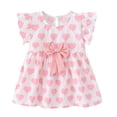thumbnail image 1 of IROINNID Toddler Girls Summer Love Print Cute Dress Bow Princess Dress, 1 of 9