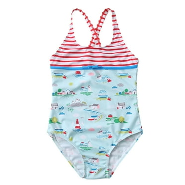 IROINNID Toddler Girls' Swimsuit One Piece Swimsuit Beach Bikini Slim Printed Swimsuit