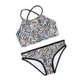 thumbnail image 1 of IROINNID Toddler Girls Swimsuit Print Beach Ruffle Bikini Bathing Suit, 1 of 9