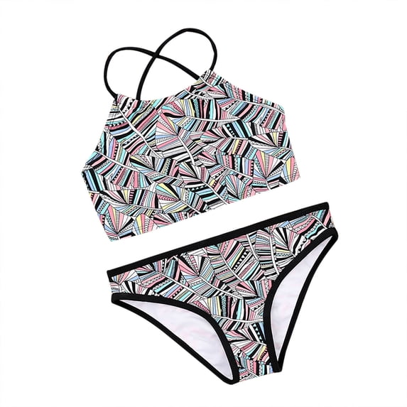 IROINNID Toddler Girls Swimsuit Print Beach Ruffle Bikini Bathing Suit