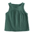 thumbnail image 1 of IROINNID Toddler Grils Summer T-Shirt Sleeveless Organic Cotton Cute Infant Baby Candy Color Graphic Tops, 1 of 9