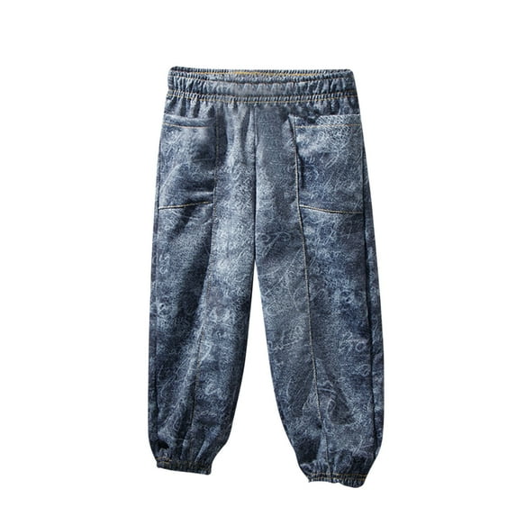 IROINNID Toddler Joggers Boys linene Pants Boho Denim Pirate Pants 2T