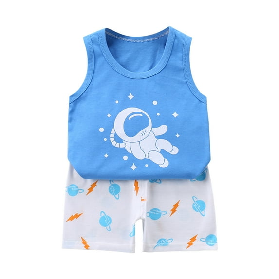 IROINNID Toddler Kids 2PCS Outfits Cute Print Sleeveless Too With Comfy Shorts Suit