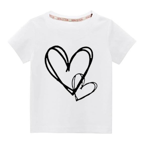 IROINNID Toddler Kids Boys Girls Fashion Cute Love Gift Round Neck Print Short Sleeve Top 3 Years