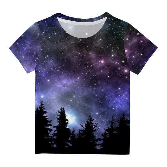 IROINNID Toddler Kids Boys Girls Fashion Star Round Neck Print Short Sleeve Top 4 Years