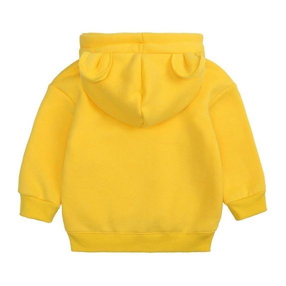 IROINNID Toddler Kids Hoodies Bear Ears Pullover Boys Girls Long Sleeve Mid Length Warm Outerwear