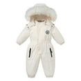 thumbnail image 1 of IROINNID Toddler Kids One-piece Puffer Snowsuits Overalls Ski Suits Winter Waterproof Coats Solid Jumpsuits, 1 of 8