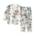 thumbnail image 1 of IROINNID Toddler Kids Outfits Round Neck Long Sleeve and Pants Two-piece Cute Printed Suit Summer 3-4 Years, 1 of 3
