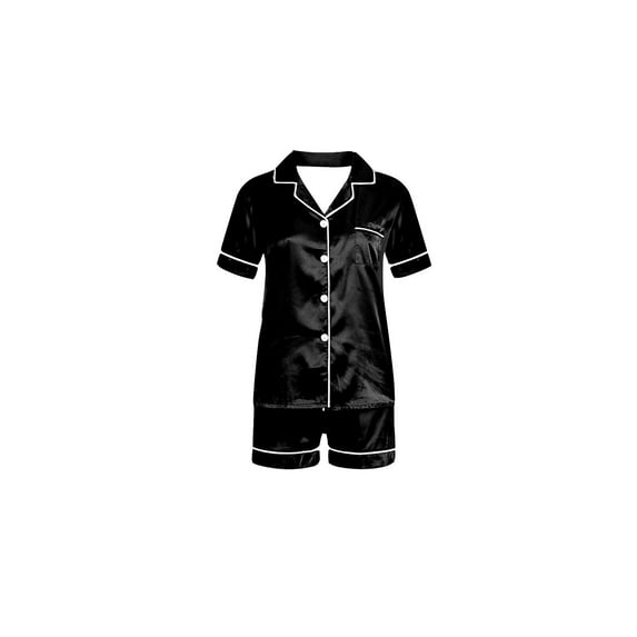 IROINNID Toddler Pajamas Set Summer Short Sleeve Tops and Shorts Two-Piece Botton Lapel Suit Kids Clothes