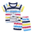 thumbnail image 1 of IROINNID Toddler Print Pattern Short Sleeve Clothes Summer Two-piece Set for Boys and Girls 2-3 Years, 1 of 3