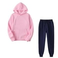 thumbnail image 1 of IROINNID Tracksuit For Women 2 Pieces Set Discount Fall Winter Outfits Sports Tracksuits Long Sleeve Pullover Hoodies Pants Suit Jogging Suit,Pink, 1 of 4