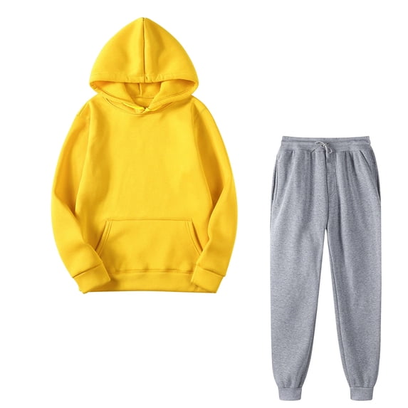 IROINNID Tracksuit For Women 2 Pieces Set Fall Winter Outfits Sports Tracksuits Long Sleeve Pullover Hoodies Pants Suit Sport Suit,Yellow