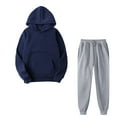thumbnail image 1 of IROINNID Tracksuit For Women 2 Pieces Set Fall Winter Outfits Sports Tracksuits Long Sleeve Pullover Hoodies Pants Suit Sport Suit,Navy, 1 of 4