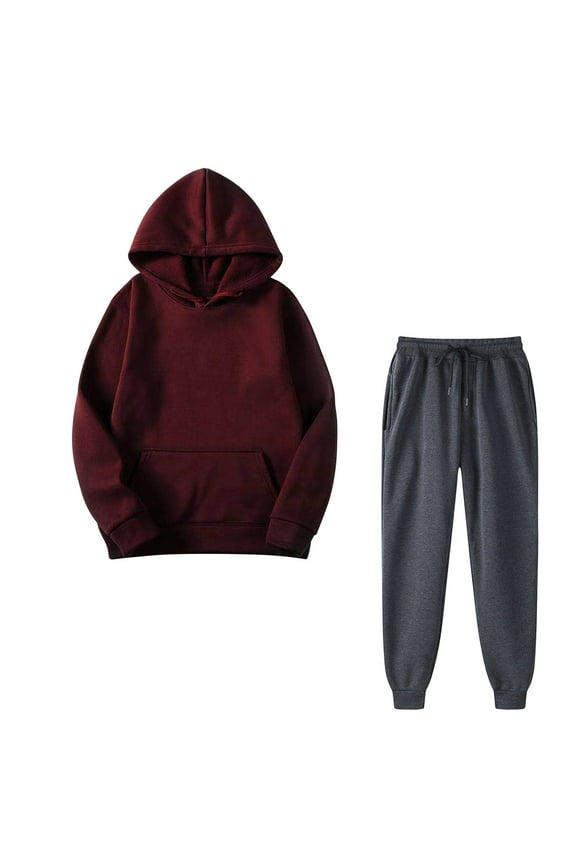 Tracksuit For Women 2 Pieces Set Fall Winter Outfits Sports Tracksuits Long Sleeve Pullover Hoodies Pants Suit Jogging Suit,Burgundy