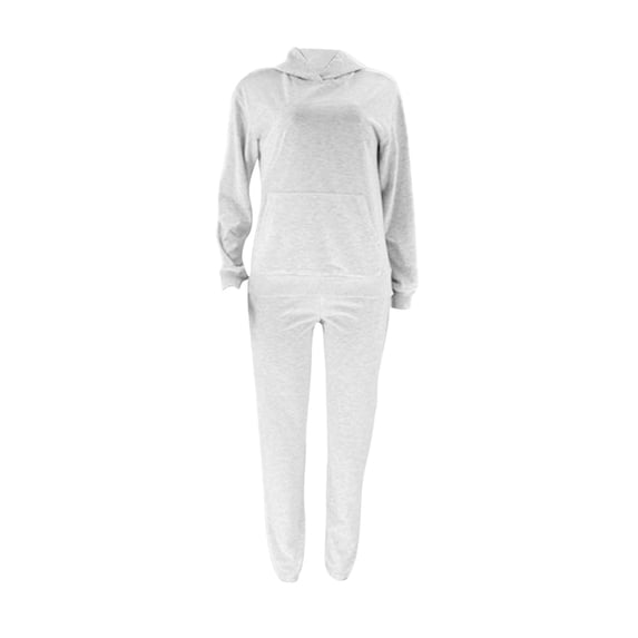 IROINNID Tracksuit For Women 2 Pieces Set On Sale Hooded Long Sleeved Sweatshirts Casual Long Sleeved Round Neck Shirt/shirt Set Sport Suit,White