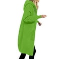 thumbnail image 1 of IROINNID Trench Coat for Women Winter Warm Coat Loose Hooded Thermal Outerwear Knee Length Coat with Pocket,Green, 1 of 7