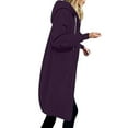 thumbnail image 1 of IROINNID Trench Coat for Women Winter Warm Coat Solid Loose Hooded Thermal Zip Up Outerwear Knee Length Outerwear with Pocket,Purple, 1 of 7