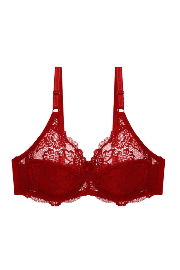 Triangle Bras For Women Solid Lace With Steel Ring Double Breasted Push Up Underwear