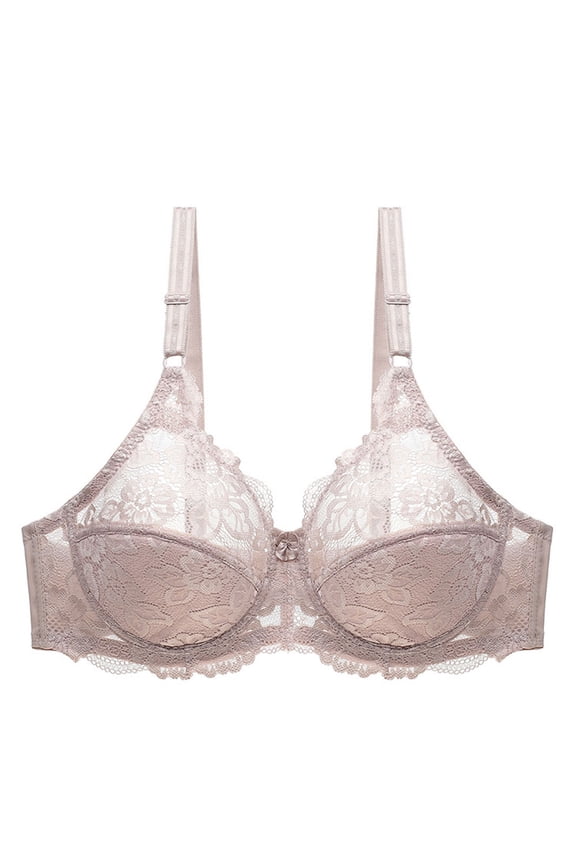 Triangle Bras For Women Solid Lace With Steel Ring Double Breasted Push Up Underwear