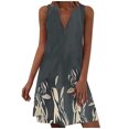 thumbnail image 1 of IROINNID V-Neck A-Line Dress For Women Fashion Summer Casual Print Sleeveless Tank Dress Mini Dress Comfort Waist Dress, 1 of 6