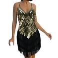 thumbnail image 1 of IROINNID V-Neck Sheath Dress For Women Fashion Suspender Sequin Feather Sleeveless Solid Mini Party Dress, 1 of 6