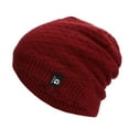 thumbnail image 1 of IROINNID Winter Beanie Cap for Women and Men Windproof Warm Unisex Knitted Stretch Leisure Beanie Hat,Burgundy, 1 of 5