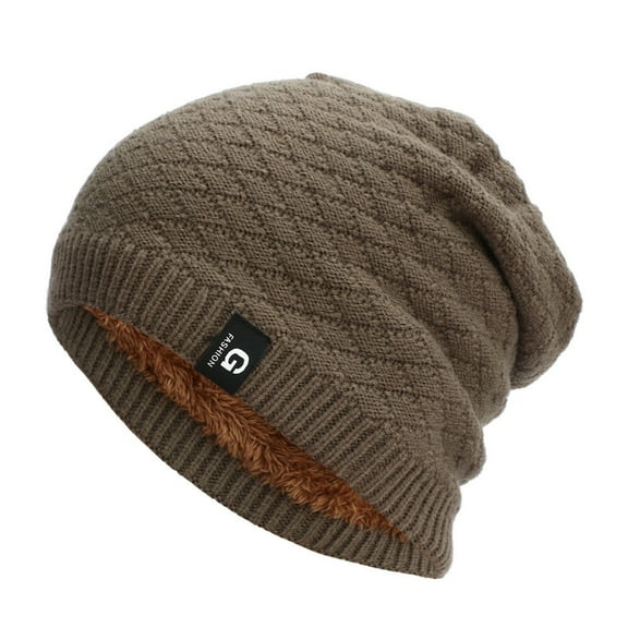 IROINNID Winter Beanie Cap for Women and Men Windproof Warm Unisex Knitted Stretch Leisure Beanie Hat,Khaki