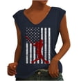 thumbnail image 1 of IROINNID Women Baseball Causal Tank Tops V-Neck Printing Blouse Sleeveless Loose Summer Tops On Sale, 1 of 5