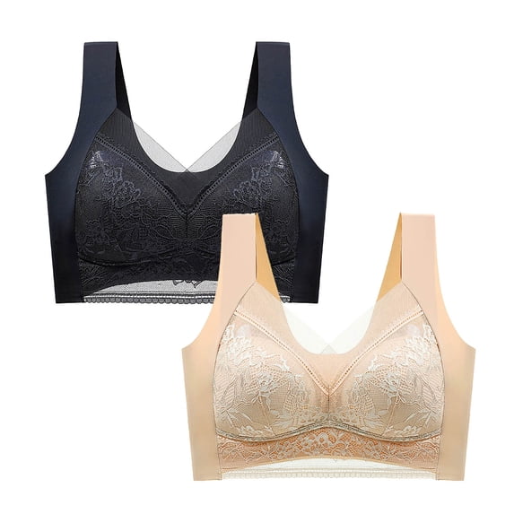 IROINNID Women Bras 2-pack for Women High Support with Wireless Seamless, Full Support T Shirt Bras with ComfortFlex Fit and Comfort Foam