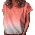 thumbnail image 1 of IROINNID Women Casual Comfy Gradient Color Short Sleeve Tunic Tops Trendy T-Shirt Tunic Blouse Tops Spring, 1 of 5
