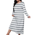 thumbnail image 1 of IROINNID Women Casual Long Sleeve Elegant Loose Pajamas Home Wear Beach Cover Up Dress Spring Summer Fall Winter Fashion Comfortable Daily Outfit Holiday Wear(Gray,5XL), 1 of 2