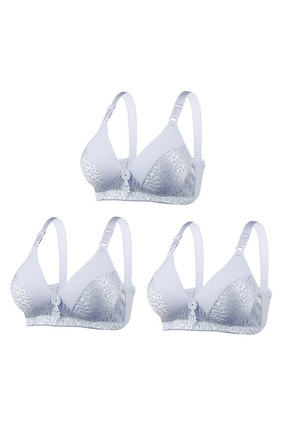 Women Lace Bras 3-pack for Women High Support with Wireless Seamless, Full Support T Shirt Bras with ComfortFlex Fit and Comfort Foam
